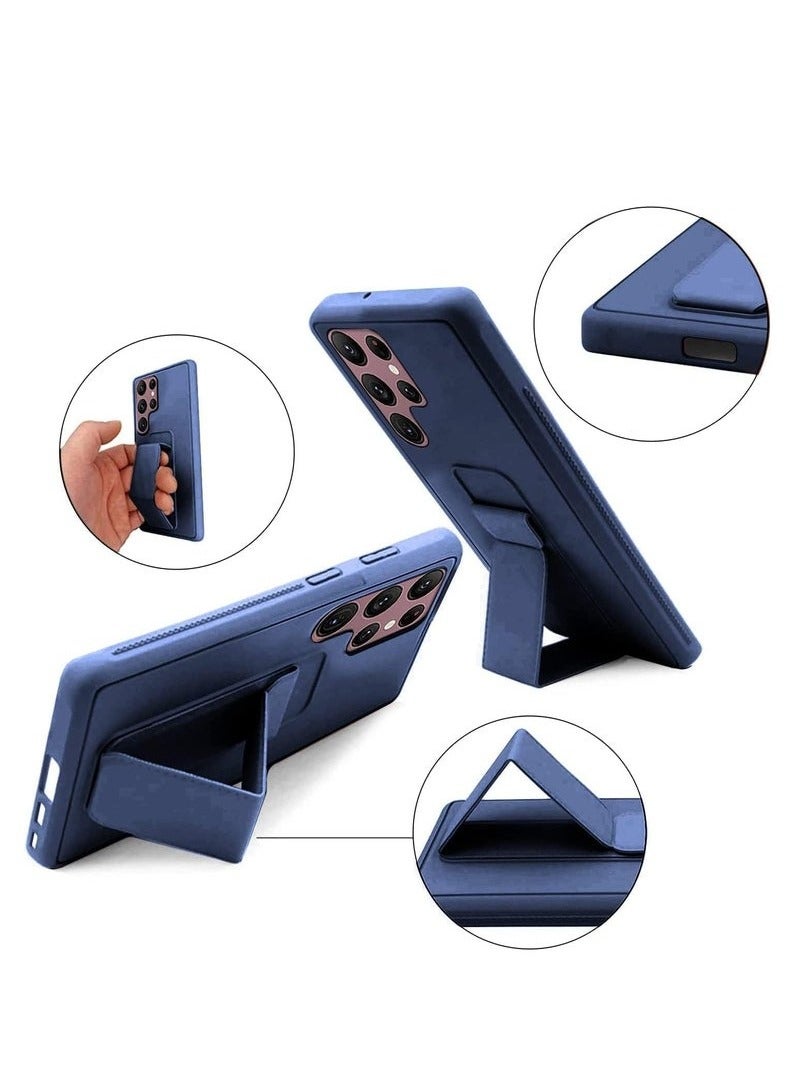 DUSALA Samsung Galaxy S25 Ultra Case Cover Back Stand Cover Magnetic Holder Silicone Horizontal & Vertical Kickstand Cover Wrist Strap Full protection Anti Fingerprint Case For Samsung Galaxy S25 Ultra - Image 2