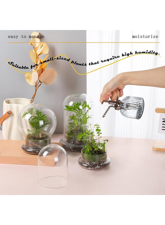 LAMAY Glass Cloche for Indoor Plants Terrarium with Air Hole Base Mini Cloche Dome for Display Home Decor 6.63inch - Image 4