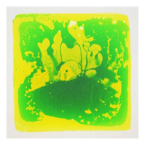 LONGKING 12 X 12 Sensory Tiles for Activity Play Centers for Children Sensory Floor Tiles Liquid Floor Tiles Autism Sensory Poducts GreenYellow - Image 1