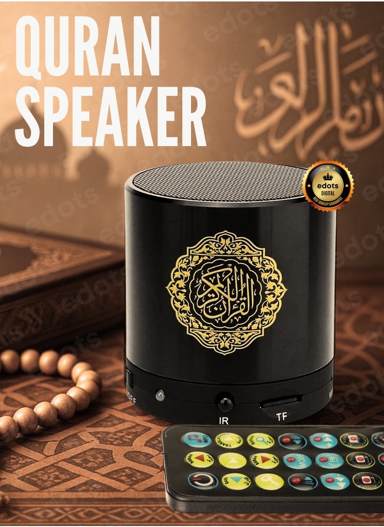 HONTON Compact Digital Quran Speaker with Translation, Tafseer & HD Audio – Portable Islamic Learning Companion | Black  - Image 1