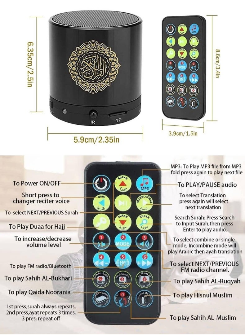 HONTON Compact Digital Quran Speaker with Translation, Tafseer & HD Audio – Portable Islamic Learning Companion | Black  - Image 4