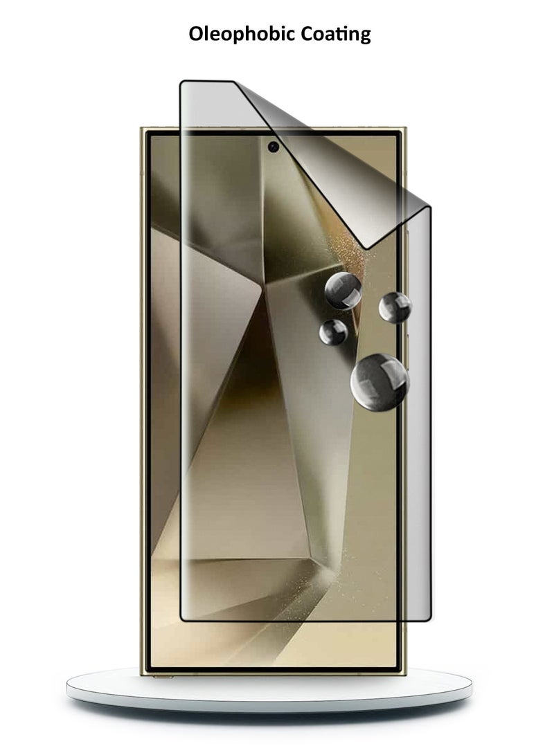 Wtech Ceramic Full Glue Full Cover Flexible Screen Protector For Samsung Galaxy S24 Ultra 5G 2024 Clear/Black - Image 2