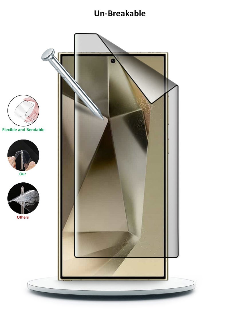 Wtech Ceramic Full Glue Full Cover Flexible Screen Protector For Samsung Galaxy S24 Ultra 5G 2024 Clear/Black - Image 4