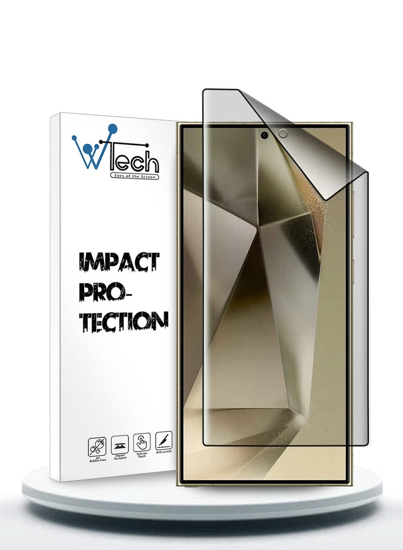 Wtech Ceramic Full Glue Full Cover Flexible Screen Protector For Samsung Galaxy S24 Ultra 5G 2024 Clear/Black - Image 1
