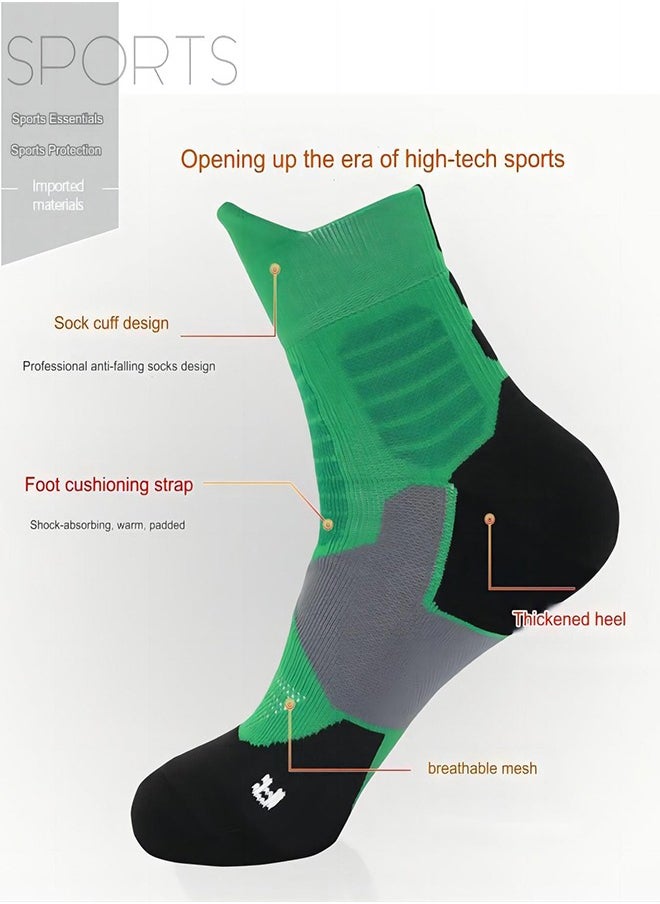 Generic - Basketball Woven Mid-Calf Socks | SHOPBOP Classic Basketball | Basketball Socks Men's Outdoor Sports Socks Thickened Sports Long Compression Socks 3 Pieces - Image 1