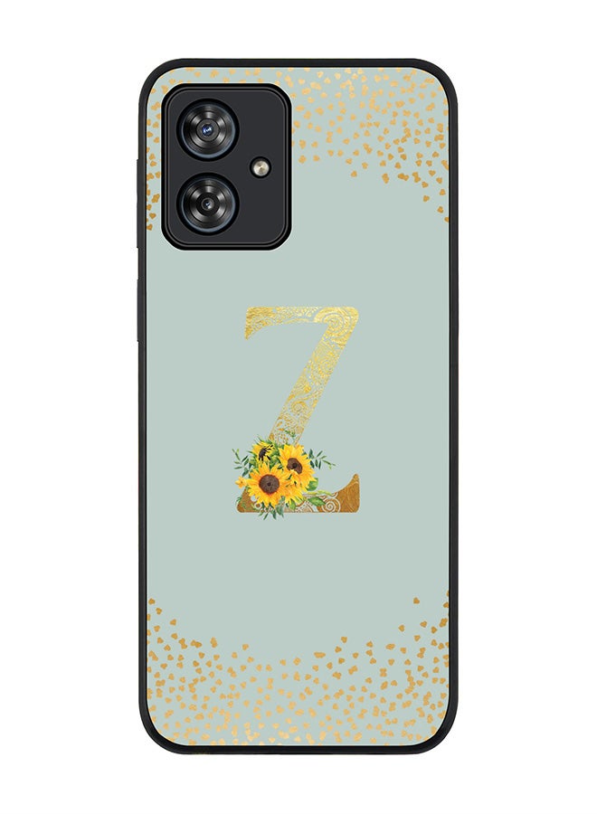 Stylizedd Rugged Black Case for Motorola Moto G54 / Motorola Moto G54 Power / Motorola Moto G64 5G,Custom Monogram Letter Floral Alphabet - Z(Light Grey) - Image 1
