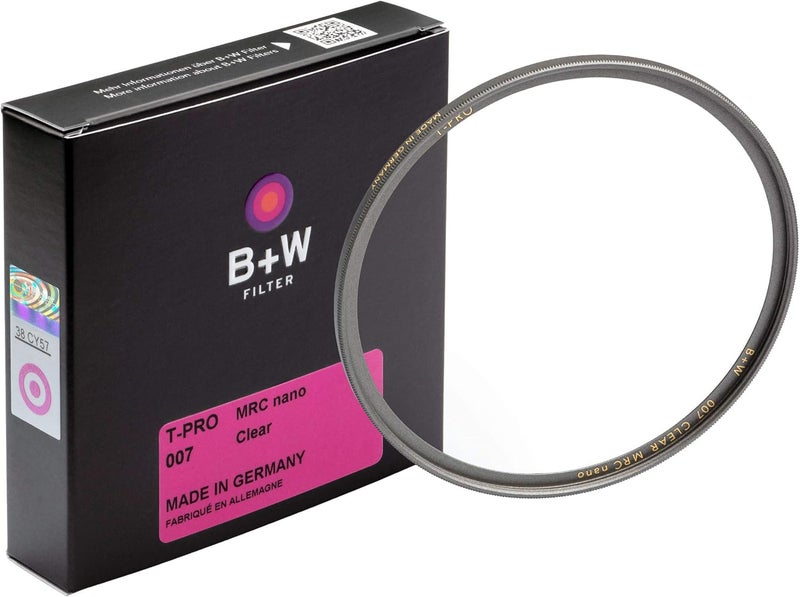 BW B + W Clear Protection Filter for Camera Lens – Ultra Slim Titan Mount (T-PRO), 007, HTC, 16 Layers Multi-Resistant and Nano Coating, Photography Filter, 52 mm - Image 1