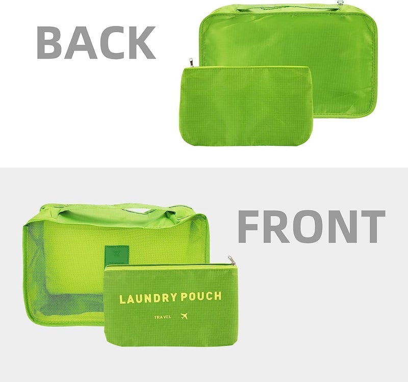 TOCINGO 7 pc / 6 pc Travel Oraganizer Packing cubes kit, Sapace Saver Multi use Bag for Men and Women, Clothes packing cubes for travel, Cupboard Oraganizer cubes (6 POUCH-GREEN) - Image 4