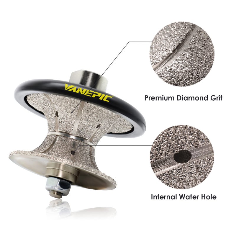 VANEPIC V40 1-1/2 inch Full Bullnose Diamond Hand Profiler Router Bit for Granite Diamond Profile Wheel with 5/8-11 Thread for Granite Concrete Marble Countertop Edge - Image 4