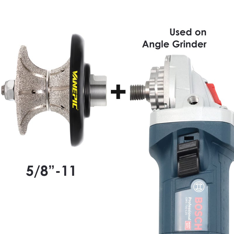 VANEPIC V40 1-1/2 inch Full Bullnose Diamond Hand Profiler Router Bit for Granite Diamond Profile Wheel with 5/8-11 Thread for Granite Concrete Marble Countertop Edge - Image 5