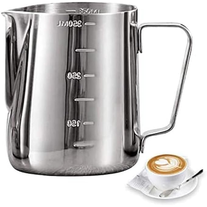 مارك إبريق رغوة الحليب 350 مل من الفولاذ المقاوم للصدأ إبريق تبخير الإسبريسو لاتيه إسبريسو كافيتيير كابتشينو ملحقات ماكينة القهوة أدوات باريستا كوب حليب - Image 1