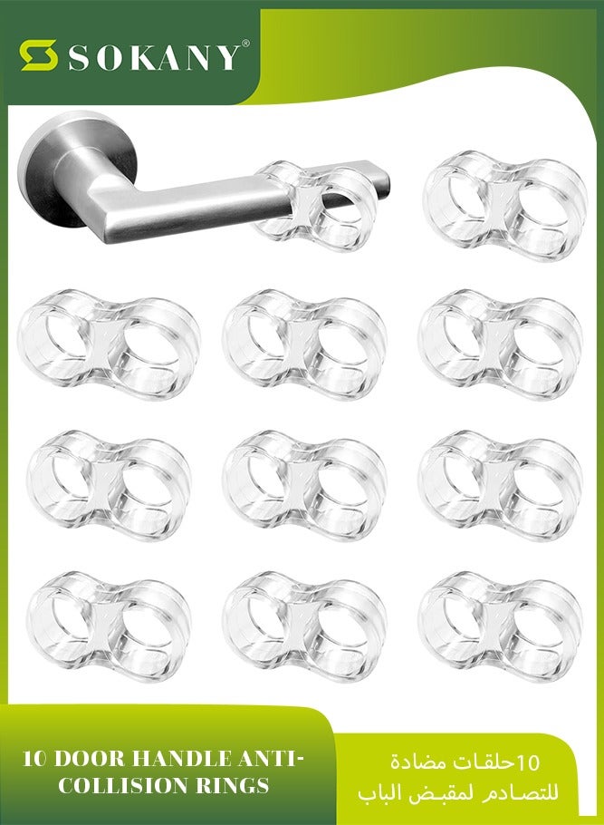 sokany 10 Pack Door Handle Stopper, Wall Protector, Clear Rubber Door Stopper, Pvc Door Handle Guard, Door Handle Bumper for Cabinet Furniture Home Office (Transparent) - Image 1