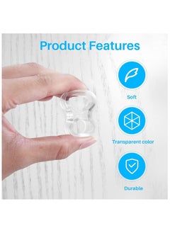 sokany 10 Pack Door Handle Stopper, Wall Protector, Clear Rubber Door Stopper, Pvc Door Handle Guard, Door Handle Bumper for Cabinet Furniture Home Office (Transparent)  - Image 3