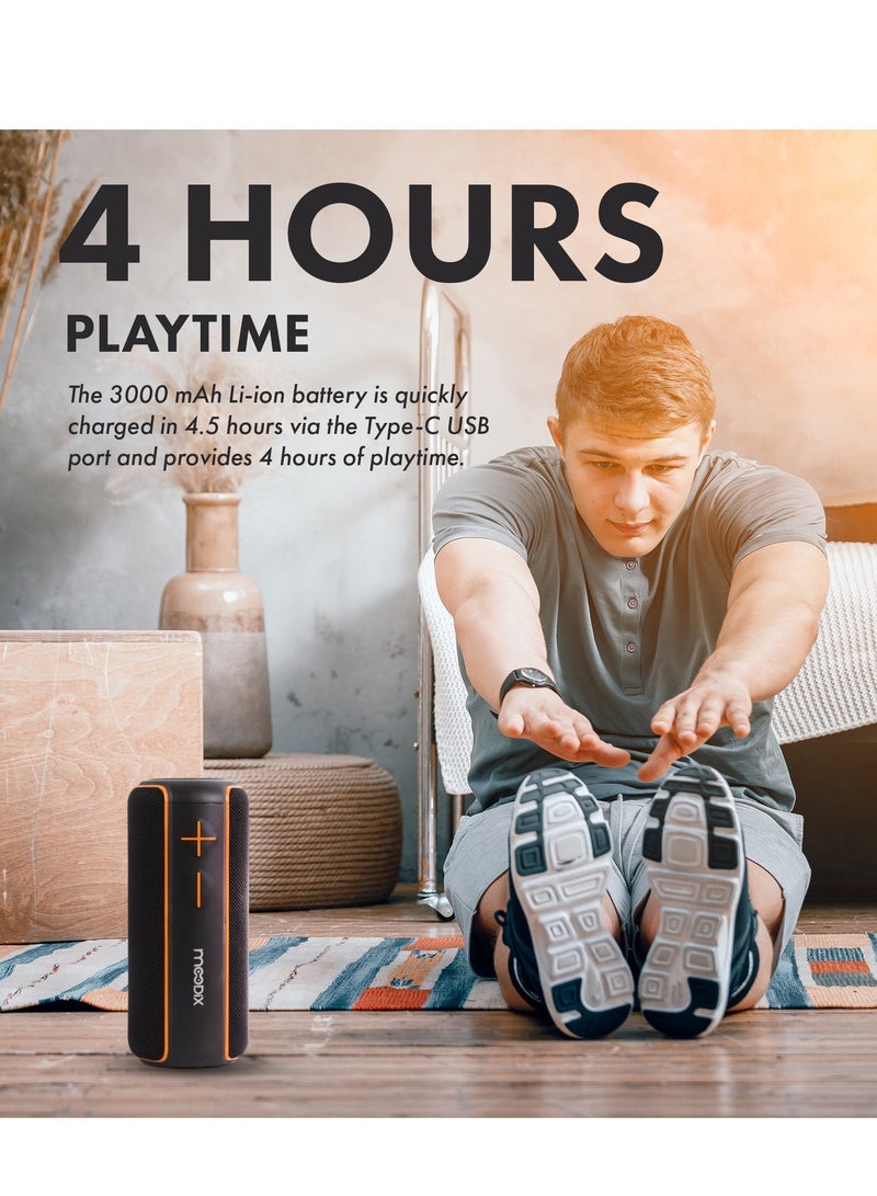 moodix Portable Bluetooth Speaker, Water Resistant IPX7 Wireless Speaker with TF Card, Bluetooth 5.0, Compatible with All Mobile Phones, 8W Output, Deep Bass Speaker with 4 Hours Playtime - Image 5