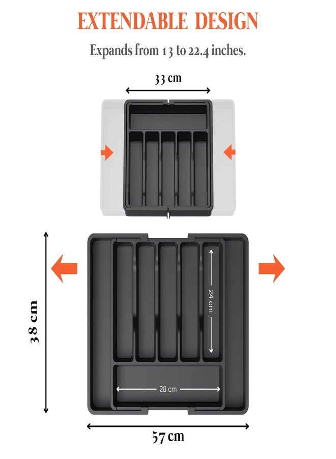 KESHAVAM Drawer Organizer Tray For kitchen, Expandable Cutlery Tray For Kitchen Drawer Utensil Tray for Kitchen Organizer, BPA Free Flatware and Cutlery Holder (8 Drawer Organizer Tray) - Image 3