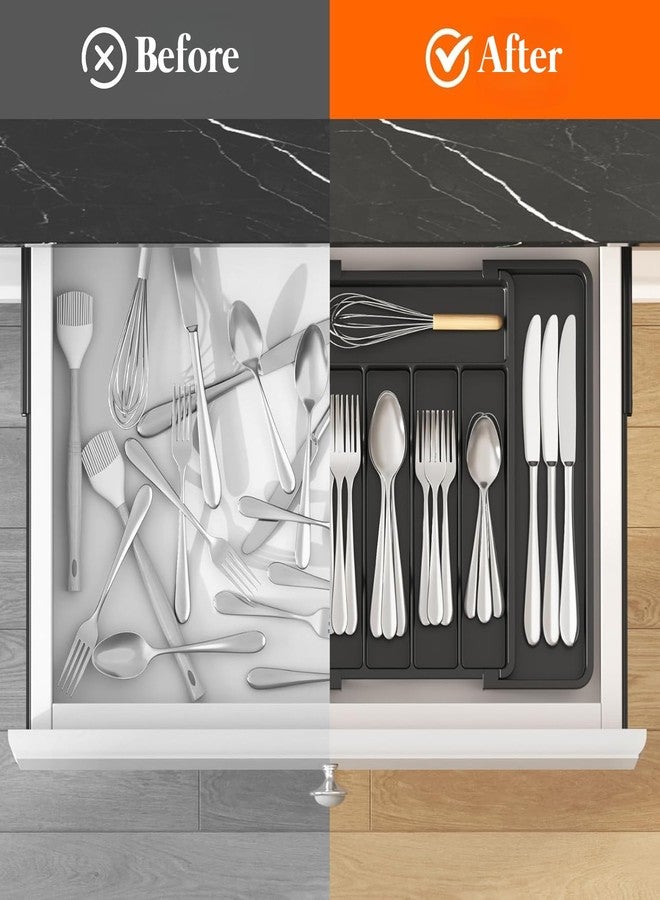 KESHAVAM Drawer Organizer Tray For kitchen, Expandable Cutlery Tray For Kitchen Drawer Utensil Tray for Kitchen Organizer, BPA Free Flatware and Cutlery Holder (8 Drawer Organizer Tray) - Image 5