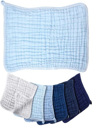 Irenare 6 Pieces Large 20 x 10 Inch Muslin Burp Cloths Multi-colors Cotton Muslin Washcloths Baby Burping Cloth Diapers 6 Absorbent Layers Muslin Face Towels for Baby (Blue Series) - pzsku/Z4C5C808FACC5FB2DB8B6Z/45/_/1692873636/7334a6b8-1c01-4dd8-a6a4-9ab29e6c318a
