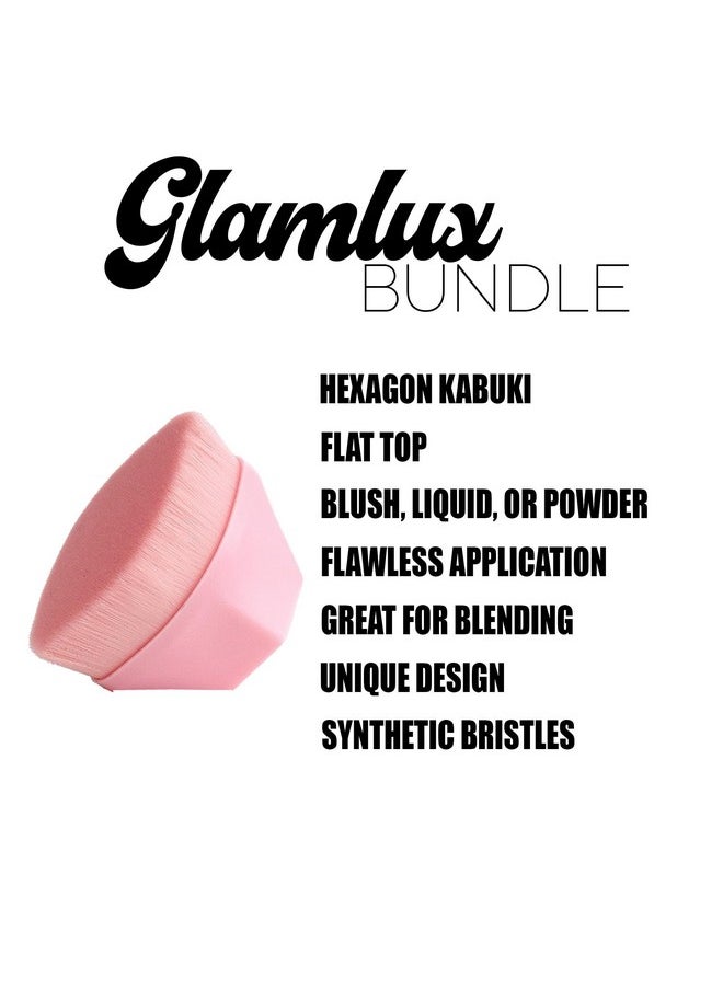 Glam Lux Glam Lux Beauty Bundle The Creme Shop X Hello Kitty Pink Bling Bow Travel Makeup Bag, Made in Korea Celavi Makeup Remover Wipes, Celavi Face Masks, Eyelash Curler, Tweezer Set, Flat Top Kabuki Brush  - Image 3
