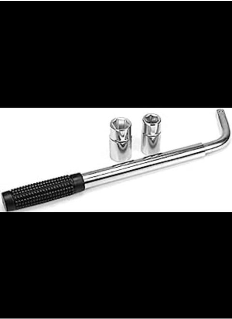 Telescoping Wheel Lug Nut Wrench with Double Sided Lug Nut Sockets