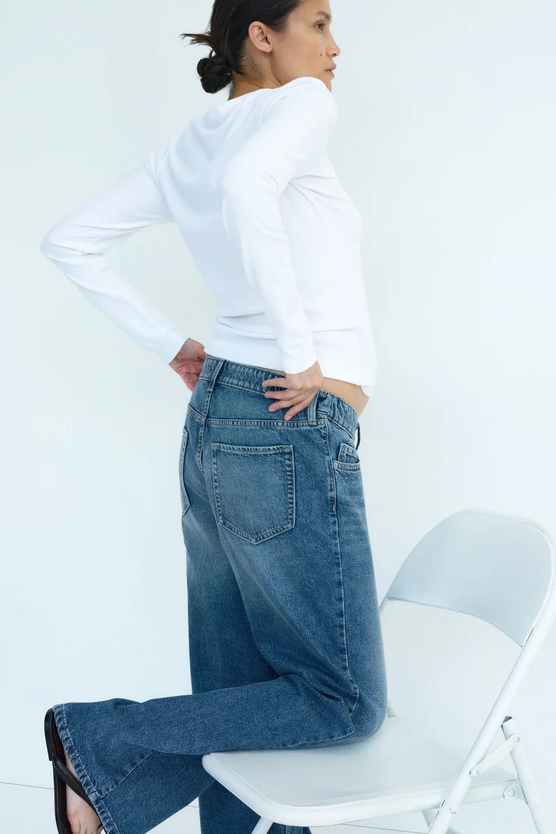 H&M  MAMA Wide Low Jeans for Women | Best Price UAE