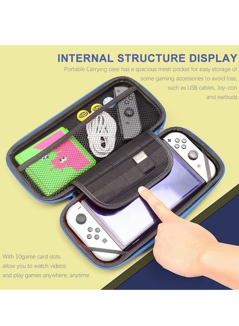 Carrying Case Compatible with Switch OLED Accessories Bundle with Screen Protector Clear Cover for OLED Game Console - Image 3
