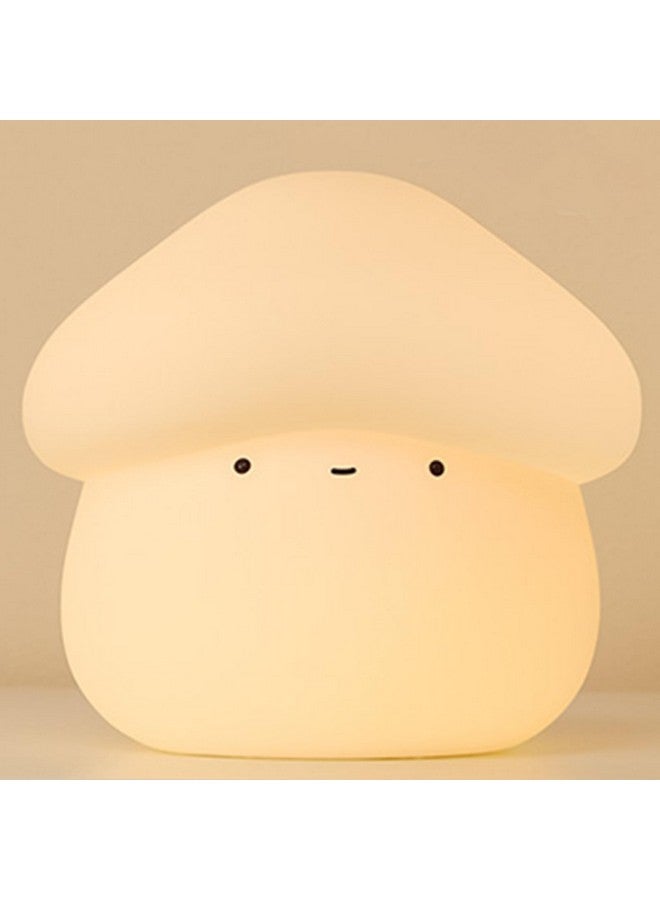 AVEKI Mushroom Night Light for Kids, Cute Silicone Mushroom Lamp with Timer, 2 Levels Dimmable Squishy Night Light for Baby Nursery, Rechargeable Touch Night Light Mushroom Gifts for Boys and Girls (White) - Image 1