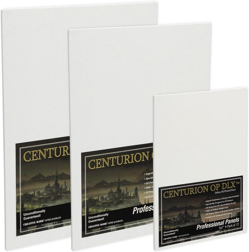 Centurion Deluxe Professional Oil Primed Linen Canvas Panels - Mixed Size Set - 24 Pack of Linen Canvases for Painting, Artwork and More - Image 1