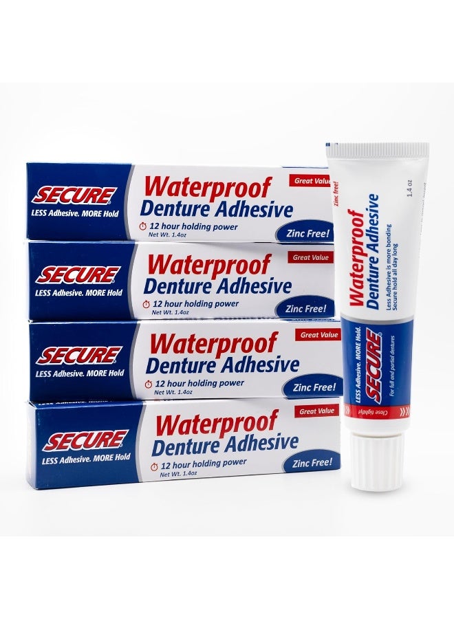 Secure Denture Bonding Cream by Dentek - 1.4 Ounces (Pack of 4) - Image 1