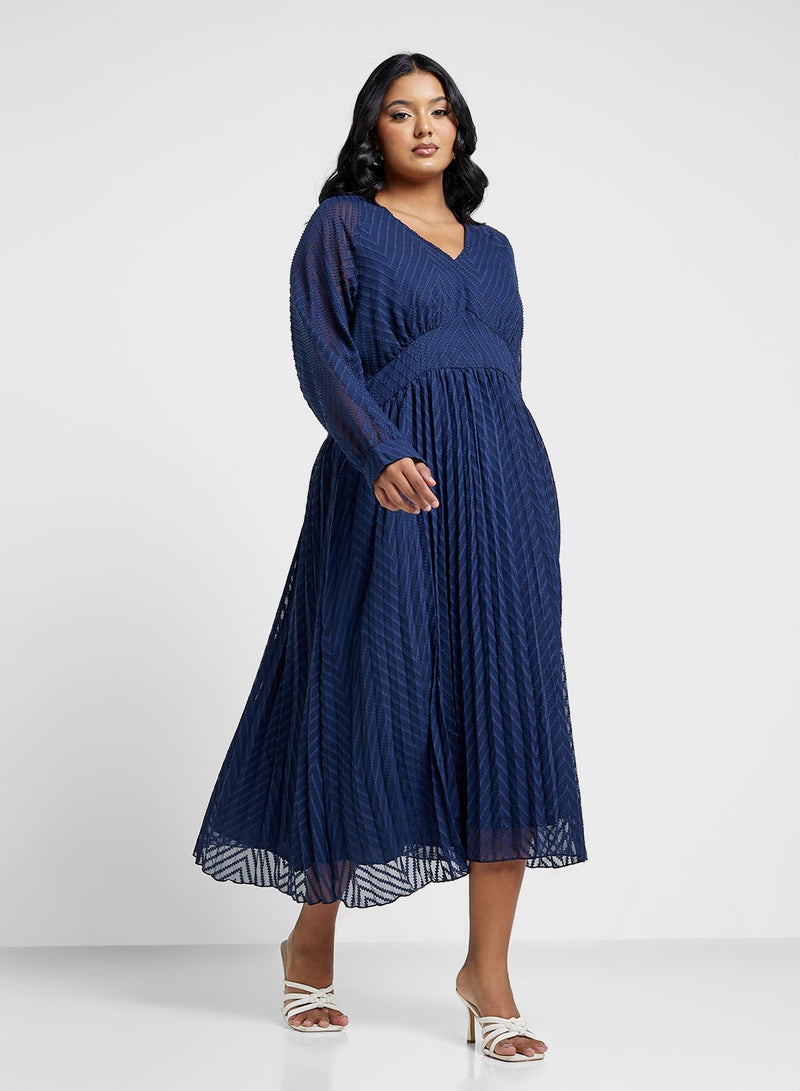 Ella Plus Pleated Chiffon Dress - Image 1