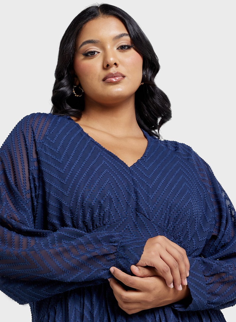 Ella Plus Pleated Chiffon Dress - Image 3