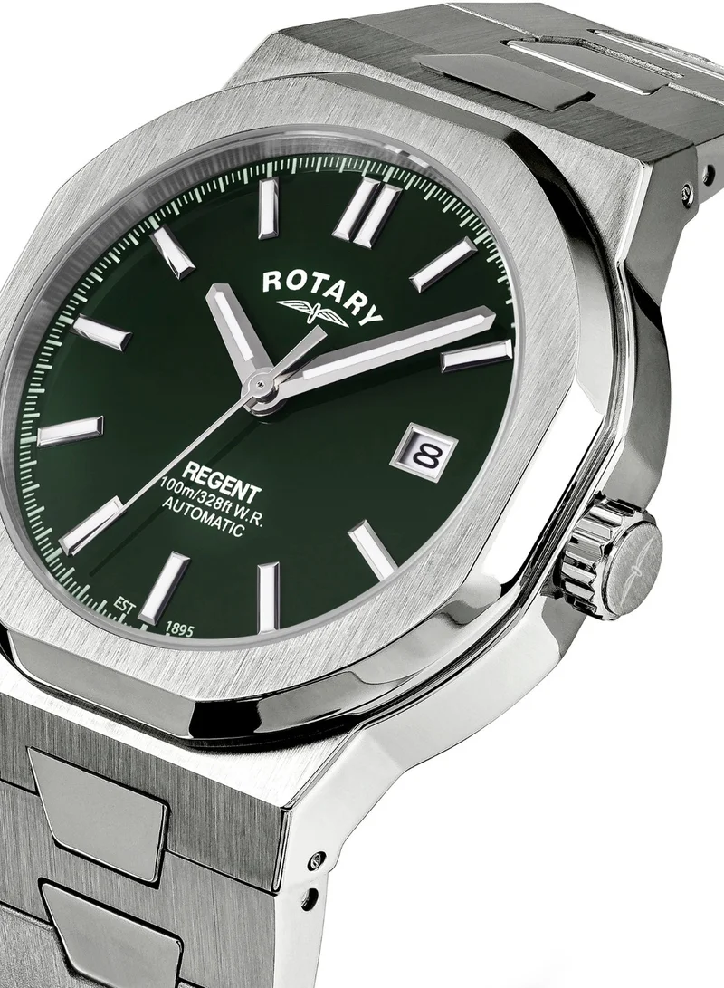 Rotary Men's Regent Automatic Watch, 40 mm, Green Dial, Stainless Steel Bracelet
