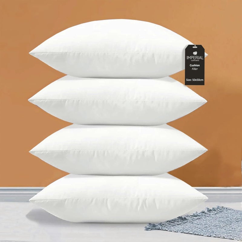 Imperial Comforts® Sofa and Bed Pillow Inserts (4-Pack, White) - 20 x 20 Inches Indoor Cushion Inserts - Image 1