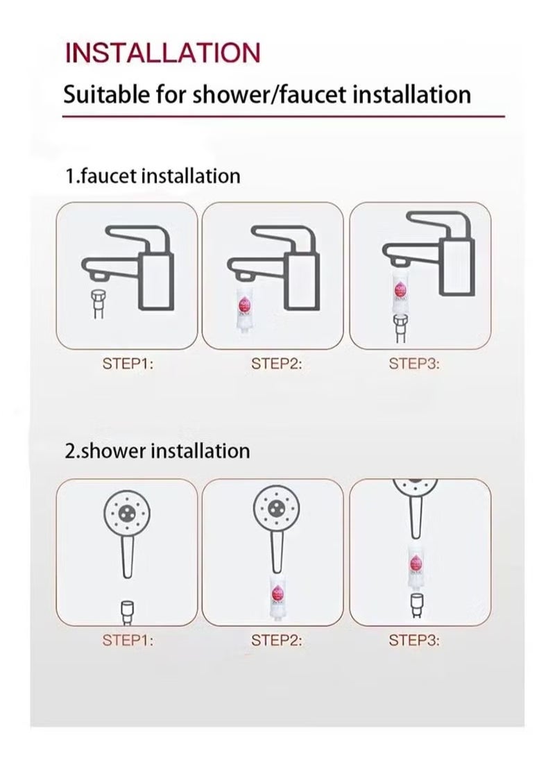 2 قطعة فلتر دش فيتامين سي ، فلتر رأس دش لإزالة رواسب فلوريد الكلور ، تنقية المياه بالخرز ، يساعد في جفاف الجلد وتساقط الشعر ، سهل التركيب (غابة الصنوبر اللافندر) - Image 4