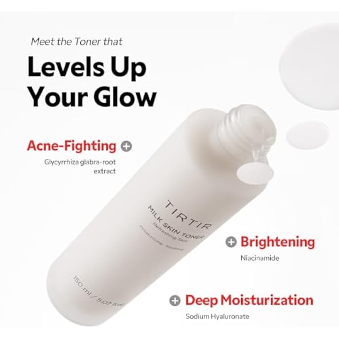 TIRTIR Milk Skin Rice Toner - Deep Moisturizing, Hydrating and Refreshing for face, Niacinamide, Ceramide, Rice Bran Extract, Nature-Oriented Ingredients, Korean Skin Care, Vegan, 150ml / 5.07 fl.oz. - Image 4