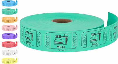 Tacticai 1000 Raffle Tickets, Meal, Green (1 of 8 Colors), Single Roll, Ticket for Events, Food, Class Reward, Fundraiser & Prizes - Image 5