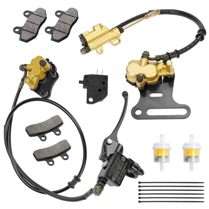 XIKOBY Pit Bike Front Brake  12mm Rear Hydraulic Disc Brake Caliper Assembly Compatible with Apollo SSR 125cc 110cc Tao Tao Coolster Roketa Xpro 4Stroke 50cc 70cc 90cc Chinese Dirt Bike Parts