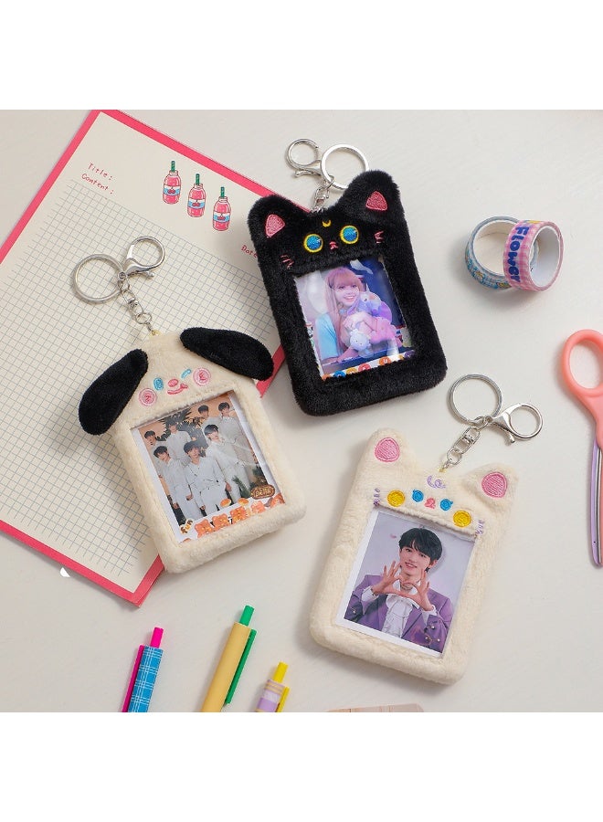 NIBEMINENT 1 - Piece Cute Pet Cartoon Kpop Photo Card Holder Pendant Key Chain ID Badge Holder ID Card Holder Photo Card Protector for School ID Office ID Access Card for Women Girls - Image 3