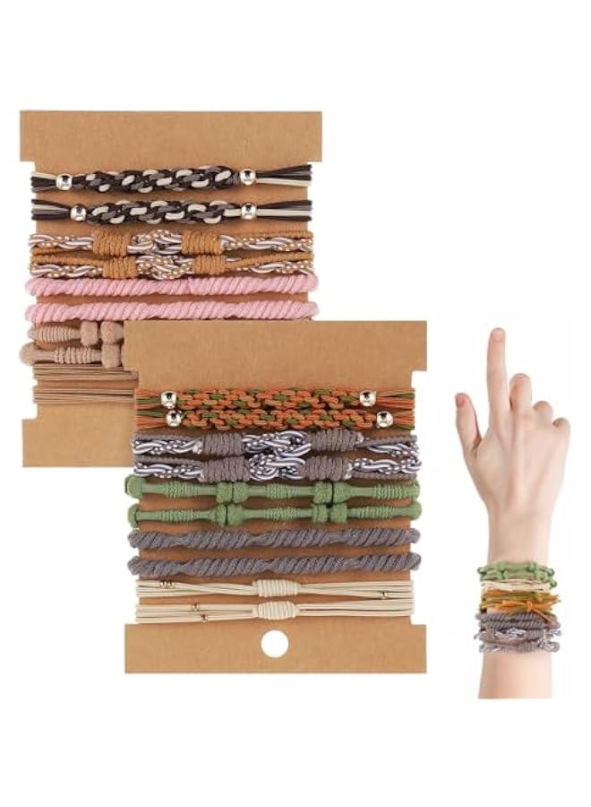 Loquat 20PCS Boho Hair Ties Bracelets, No Damage Elastic Hair Tie Cute Ponytail Holders for Women Girls Thick Thin Long Curly Hair - Image 1
