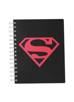 LIT Super Man Logo Red Black Hardcover Spiral Notebook  - Image 1