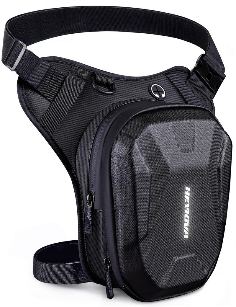 Heykiva Motorcycle Leg Bag for Men Women, Thigh Bag with Reflective Logo and Removable Leg Straps Can Crossbody Fanny Pack, Motorcycle accessories gear Use for Outdoor Cycling Hiking Camping Fishing - Image 1