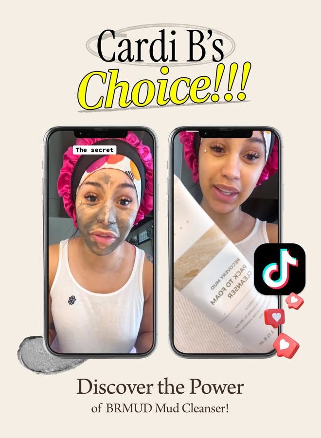 BRMUD Relief Mud Pack to Foam Cleanser - 2-in-1 Purifying & Hydrating Korean Foaming Clay Mask Facial Cleanser for Pore & Sebum Control - Makeup Cleansing Face Wash Korean Skincare (3.71 fl oz) - Image 2