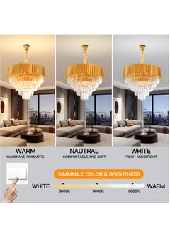 YATAI LIGHTING Modern Luxury Gold Crystal Chandelier,5-Tier Pendant Lights Fixture, K9 Crystal Hanging Ceiling Light,11-Bulb Pendant Lights Fixture for Dining Room, Living Room, Bedroom, Coverage Area 15-20㎡  - Image 2
