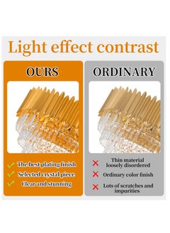 YATAI LIGHTING Modern Luxury Gold Crystal Chandelier,5-Tier Pendant Lights Fixture, K9 Crystal Hanging Ceiling Light,11-Bulb Pendant Lights Fixture for Dining Room, Living Room, Bedroom, Coverage Area 15-20㎡  - Image 5