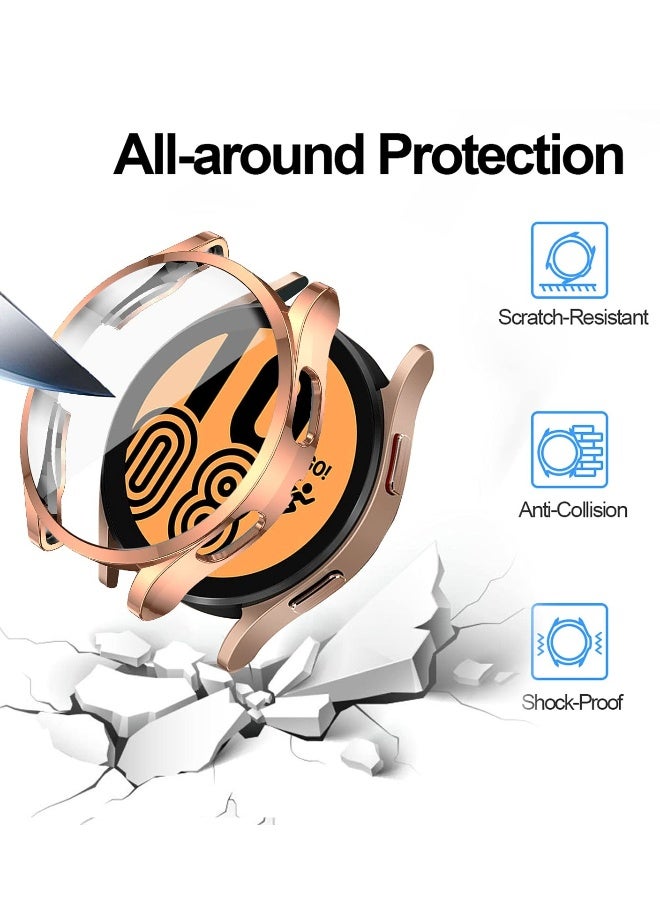 حافظة لساعة Galaxy Watch 4 بحجم 44 مم، مع واقي شاشة، مجموعة 3 قطع من TPU الناعم، تصميم نحيف للغاية مقاوم للخدوش، غطاء واقي بسيط لملحقات ساعة Samsung Galaxy Watch 4 بحجم 44 مم - Image 3