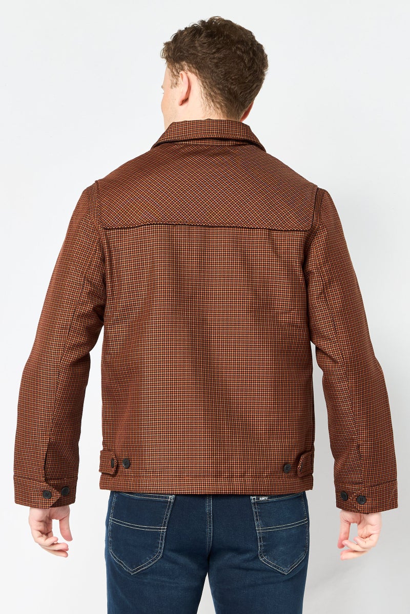 LACOSTE Men Micro Checked Print Long Sleeve Shirt Jacket, Multicolor - Image 4