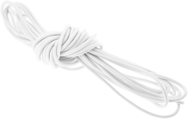 klarakoHeavy Duty UV & Sun Protection Rubber Coated Polyester 3mm Strong Elastic Bungee Rope Shock Cord klarakoChoice of Size & Color klarakoWhite, 5m - Image 1