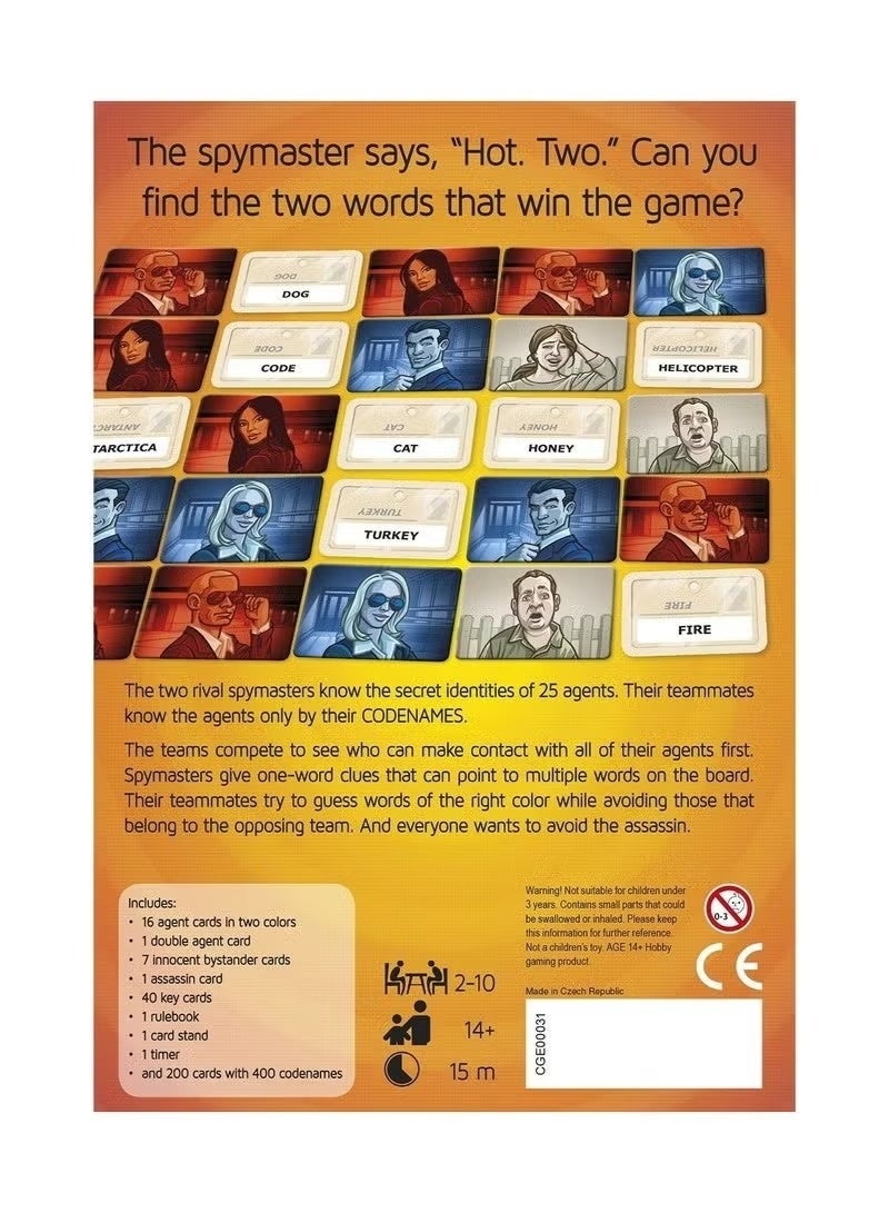 لعبة بطاقات Codenames – لعبة تخمين كلمات استراتيجية ممتعة للعائلة والأصدقاء والتجمعات الجماعية - Image 2