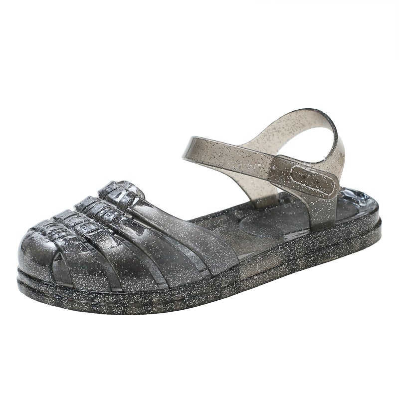 New Children'S Sandals Crystal Jelly Princess Shoes Baby Hole Shoes Girls Roman Shoes Soft Bottom Beach Shoes Summer - Image 1
