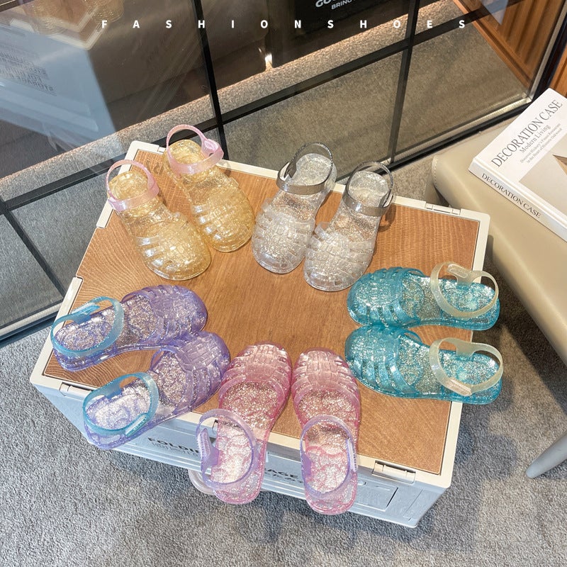 New Children'S Sandals Crystal Jelly Princess Shoes Baby Hole Shoes Girls Roman Shoes Soft Bottom Beach Shoes Summer - Image 5
