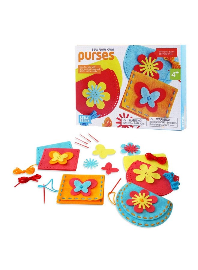 Serabeena Sew Your Own Purses - Sewing Kit for Kids Ages 4-8 Plus - Felt Crafts - Helps Develop Fine Motor Skills - DIY Kit With 6 Purses & Accessories - Image 2